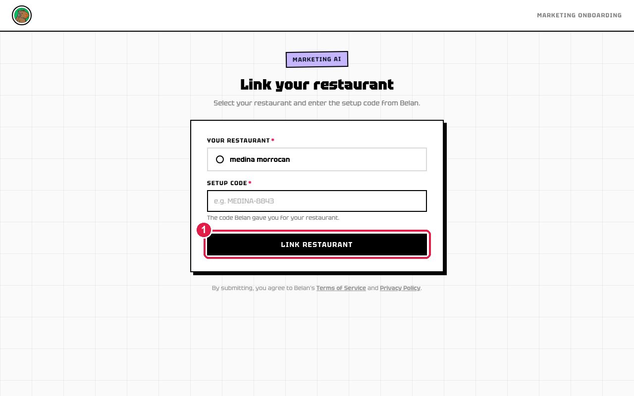 Link your restaurant step